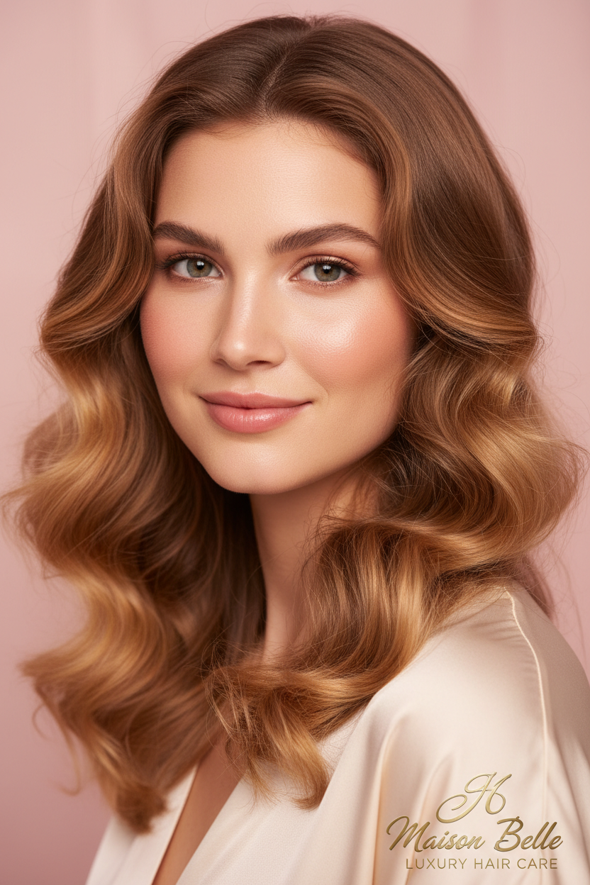 Close-up of beautiful soft heatless curls